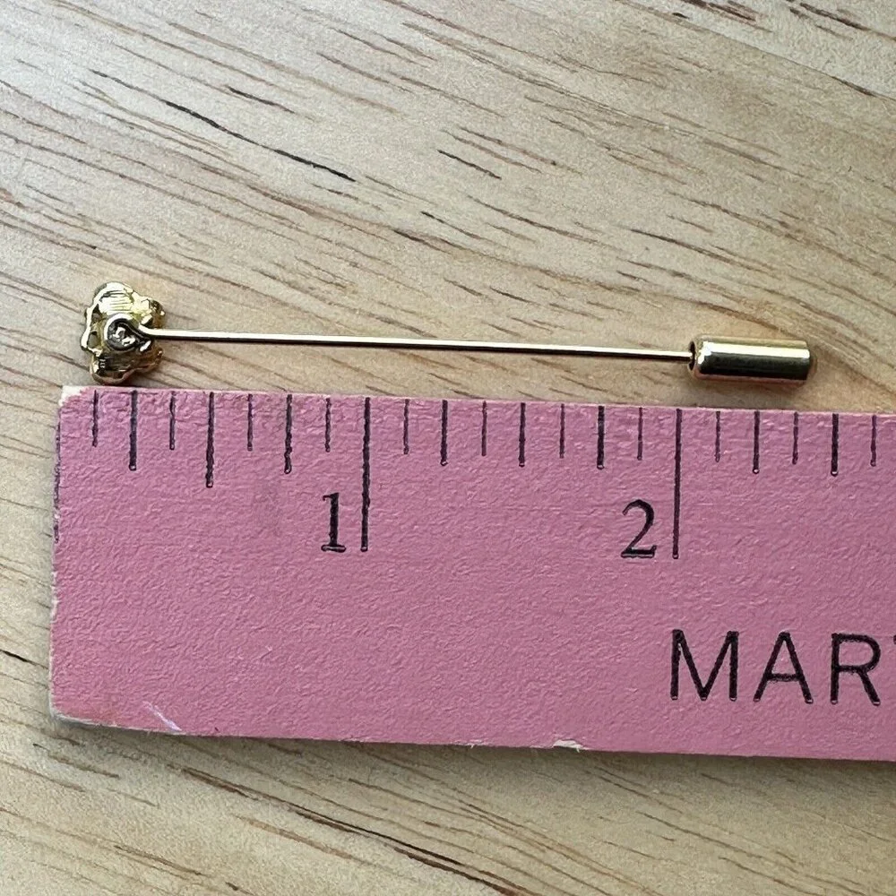 Vintage Stick Pin 2-3‎ Inch Butterfly Flower Shaped Hat Lapel Gold Tone Set Of 3